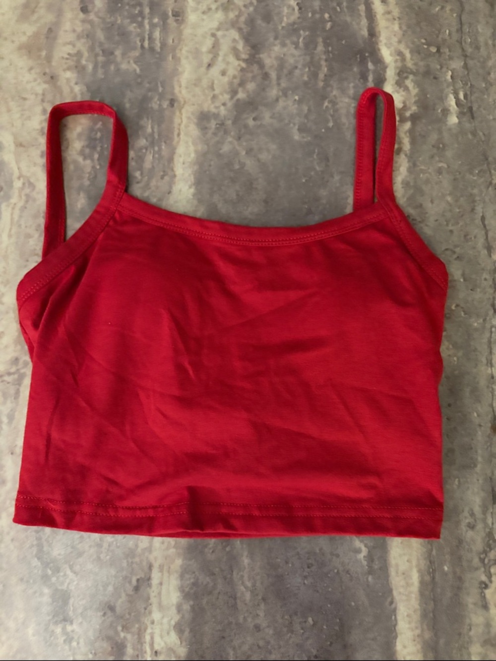 SHEIN Red Slim-Strap Cropped Camisole